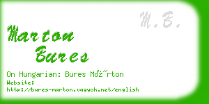 marton bures business card